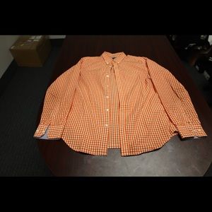 Orange button down dress shirt